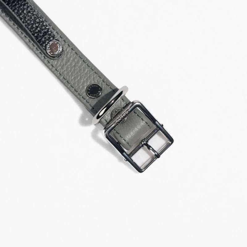 Slim Indigo Leather Collar