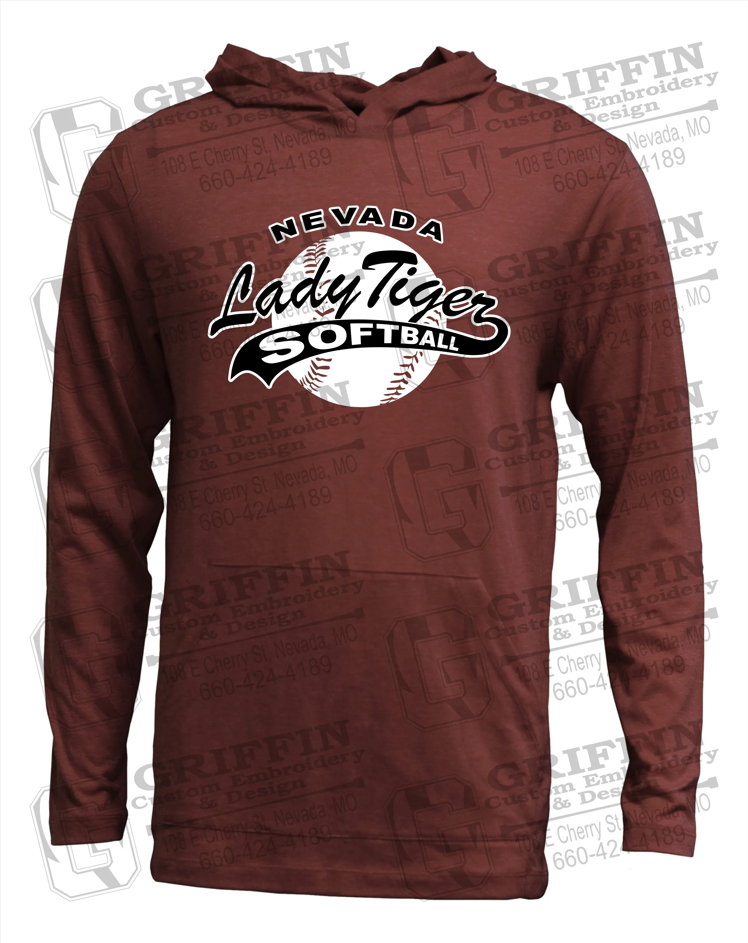Soft-Tek T-Shirt Hoodie - Softball - Nevada Tigers 21-X
