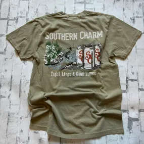 Southern Charm “Tight Lines" Short Sleeve T-shirt - Sage