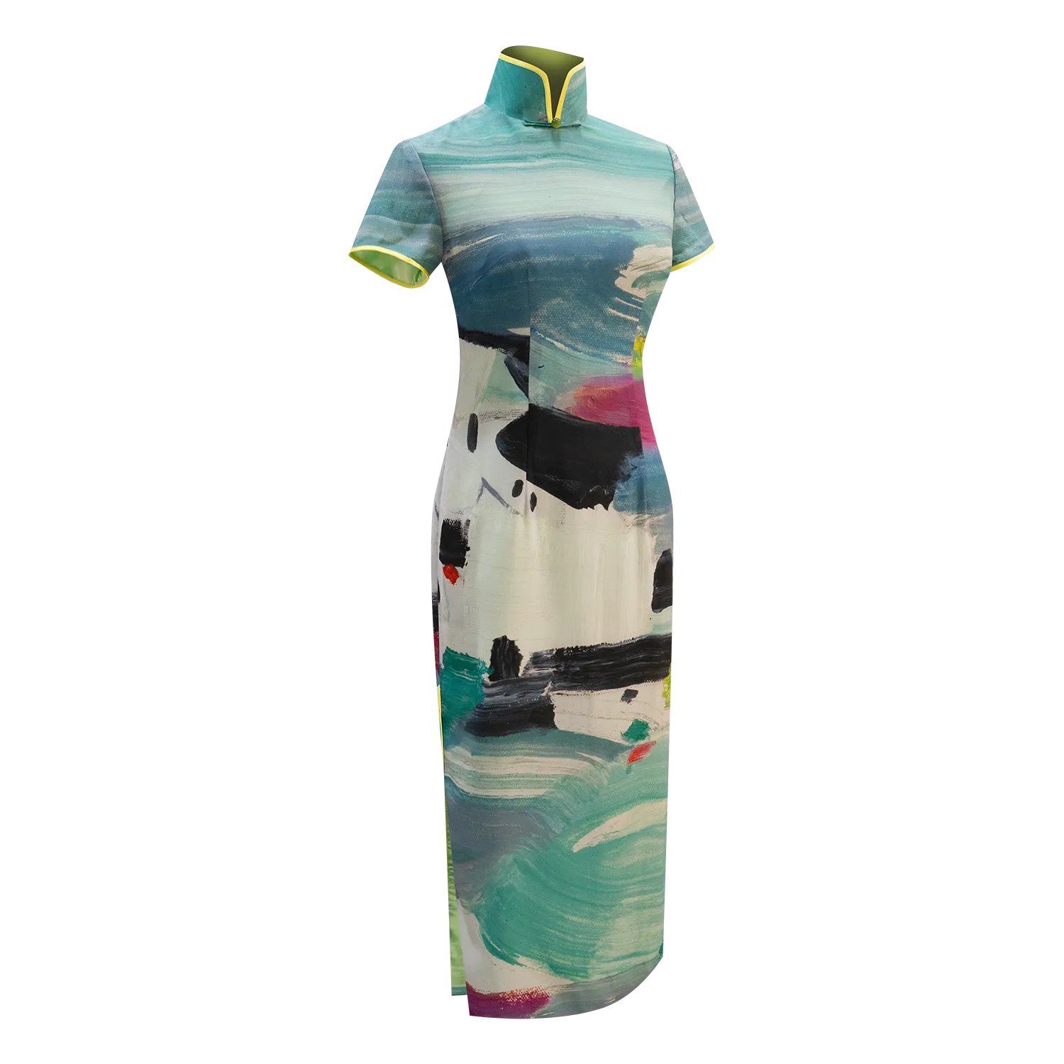 SPARKLE BY KAREN CHAN x HKMoA【LAKE ABODE】100% Silk Cheongsam (Cap Sleeve) (彩湖居) (吳冠中)