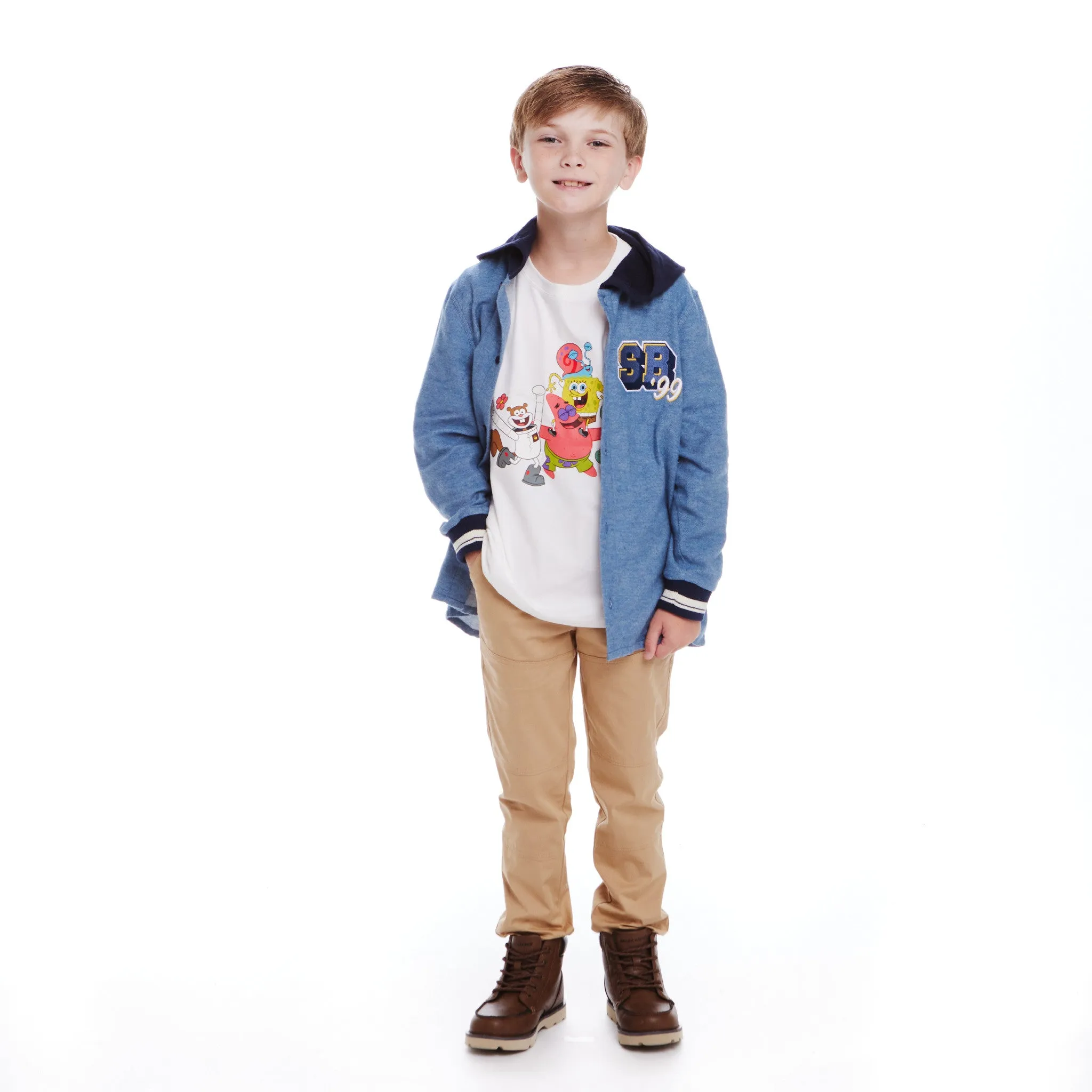 SpongeBob SquarePants™ x Andy & Evan® | Kids Oxford Hoodie Shacket
