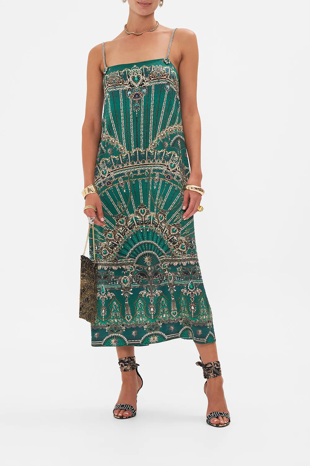 SQUARE NECK MIDI DRESS A VENICE VEIL