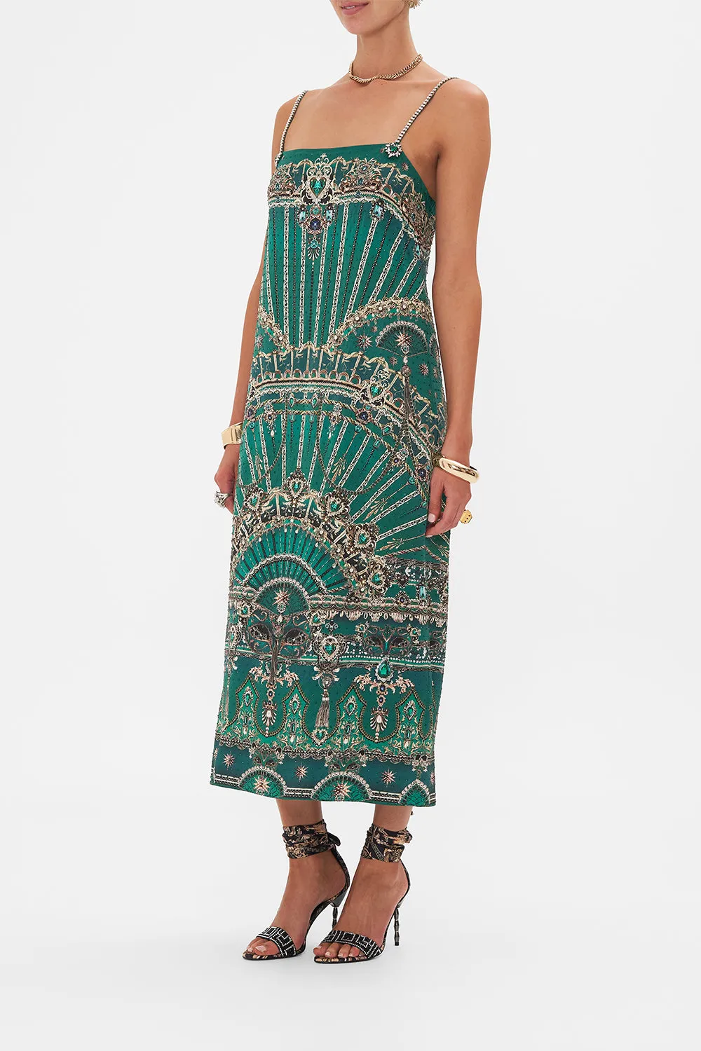 SQUARE NECK MIDI DRESS A VENICE VEIL