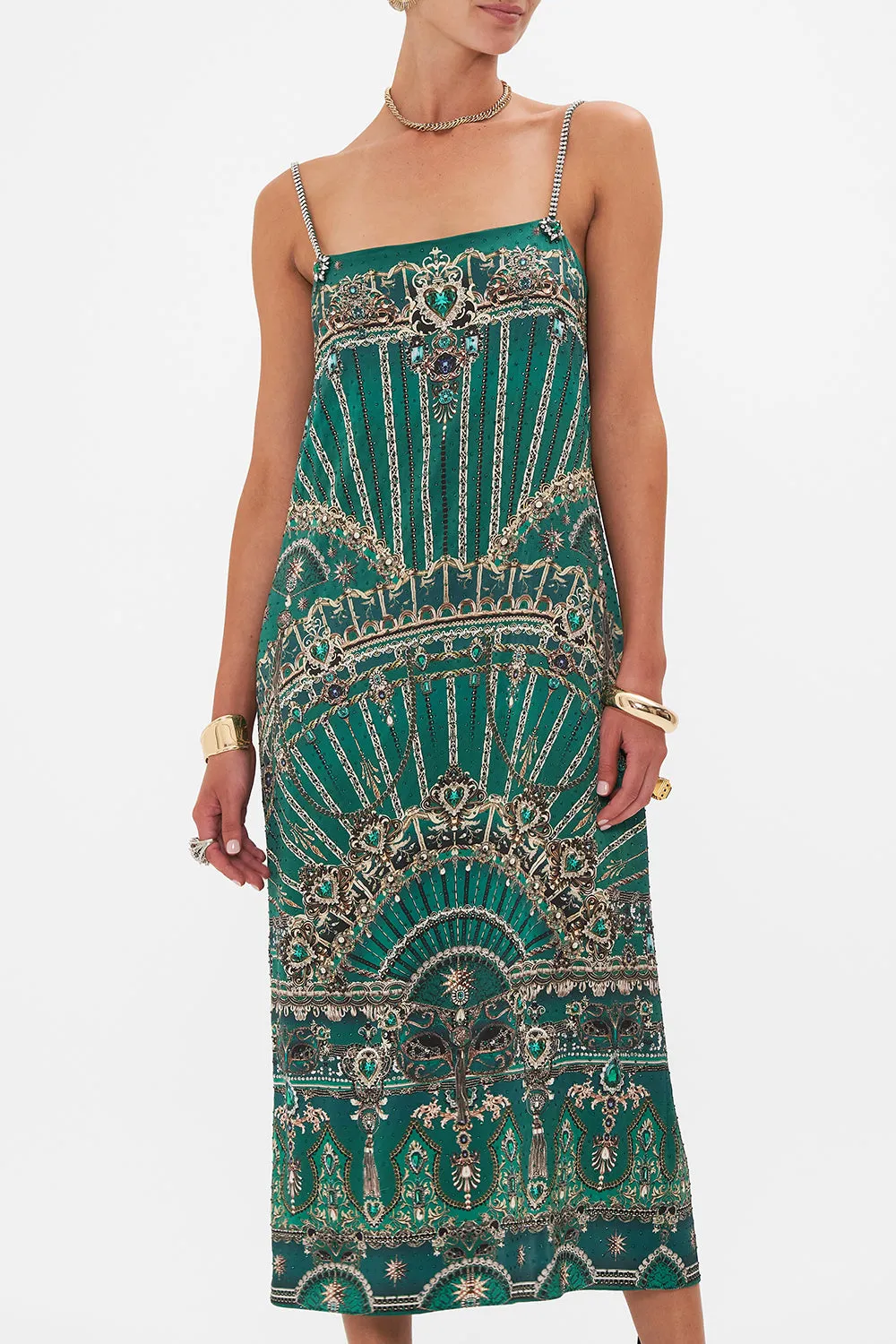 SQUARE NECK MIDI DRESS A VENICE VEIL