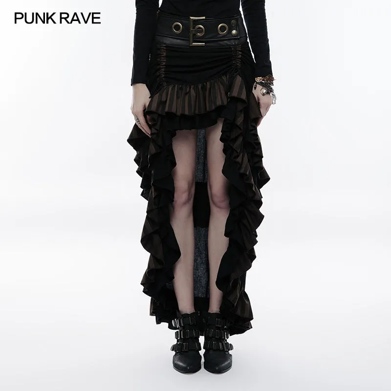 Steampunk Cotton And Linen Layered Punk Skirt