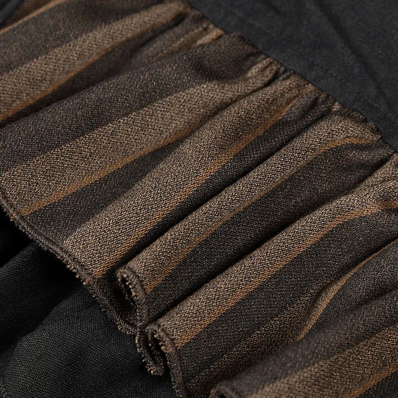 Steampunk Cotton And Linen Layered Punk Skirt