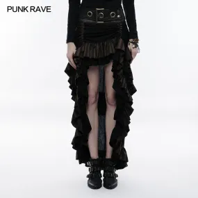 Steampunk Cotton And Linen Layered Punk Skirt