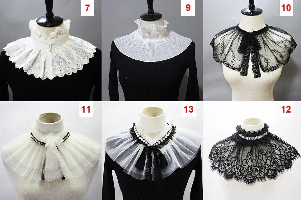 TEEK - Vintage Vickie Ruffled Stand Fake Collar