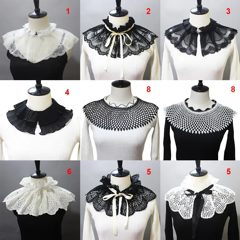 TEEK - Vintage Vickie Ruffled Stand Fake Collar