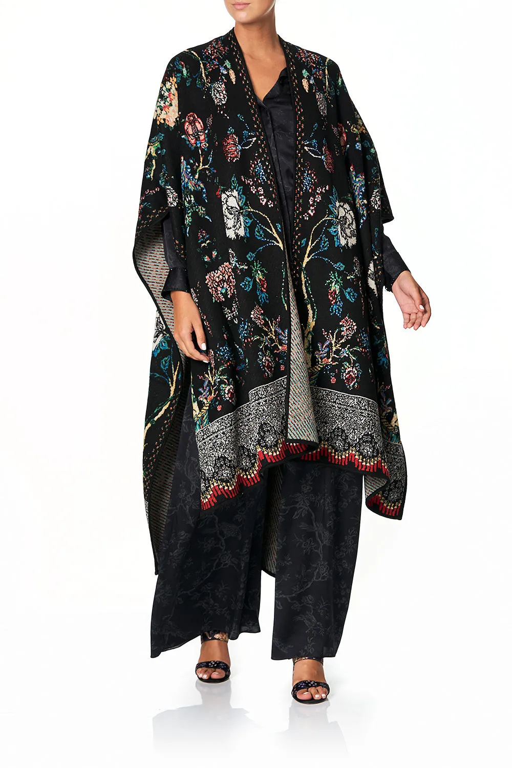THROW OVER PONCHO HAUTE PROVINCIAL