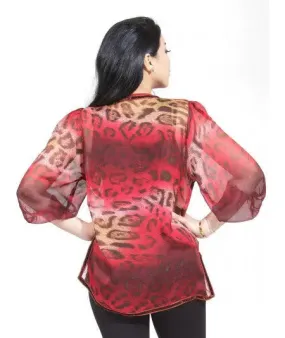 Traditional tunic-Pink Red