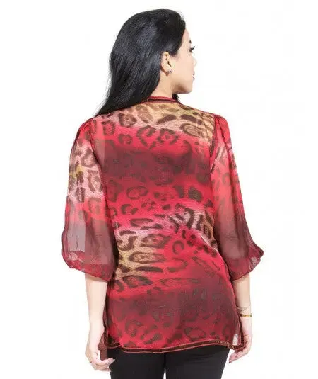 Traditional tunic-Pink Red