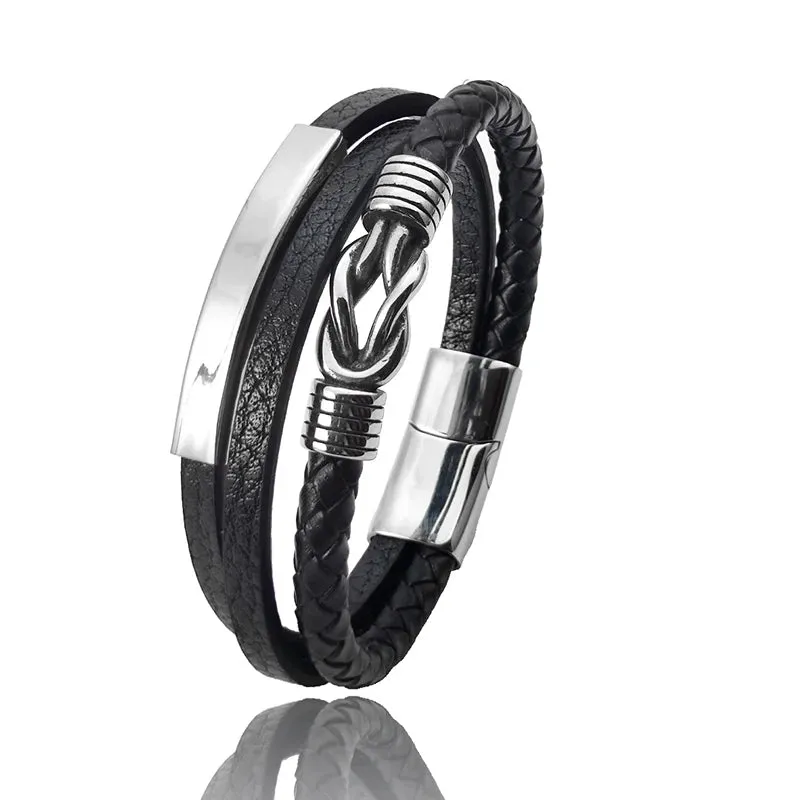 Triple layer leather bracelet