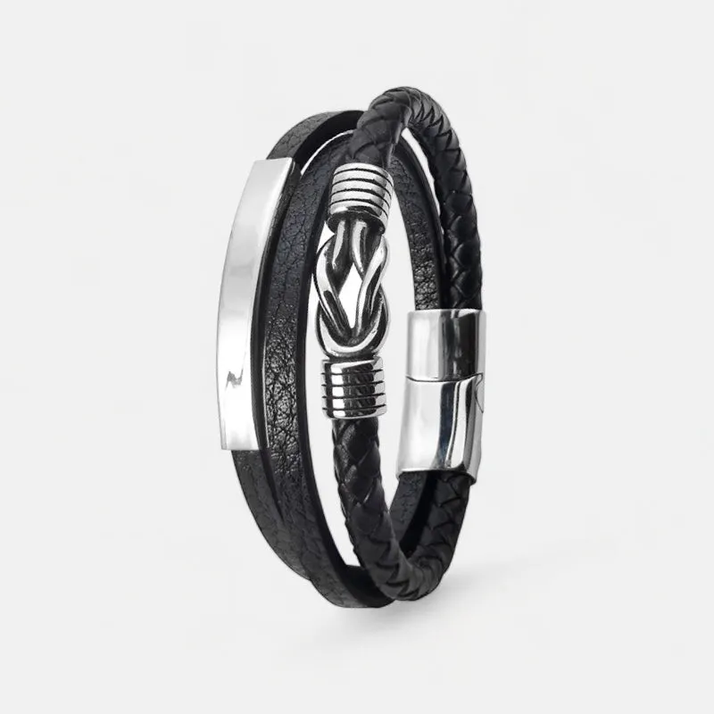 Triple layer leather bracelet