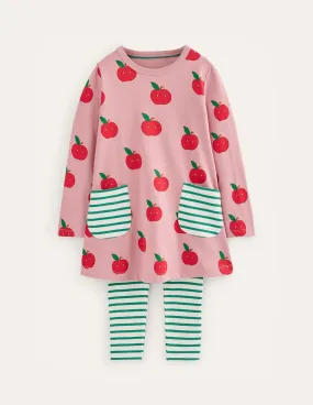 Tunic and Leggings Set-Almond Pink Apples