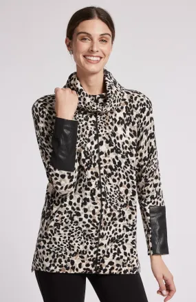 Tyler Boe Cotton Cashmere Cowl Neck Tunic Multi