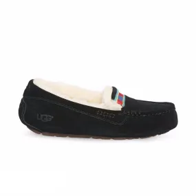 UGG Ansley Embroidery Black Slippers
