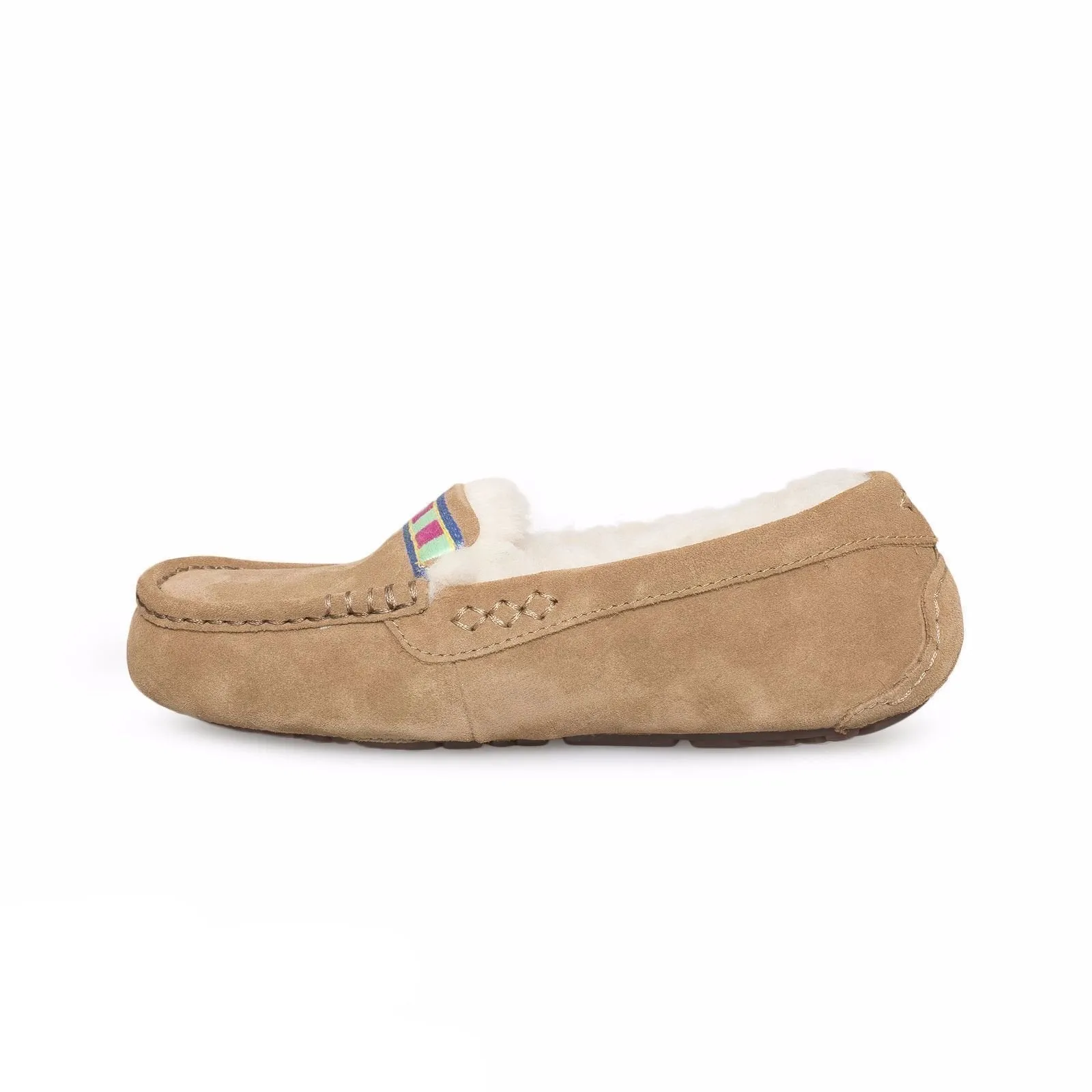 UGG Ansley Embroidery Chestnut Slippers