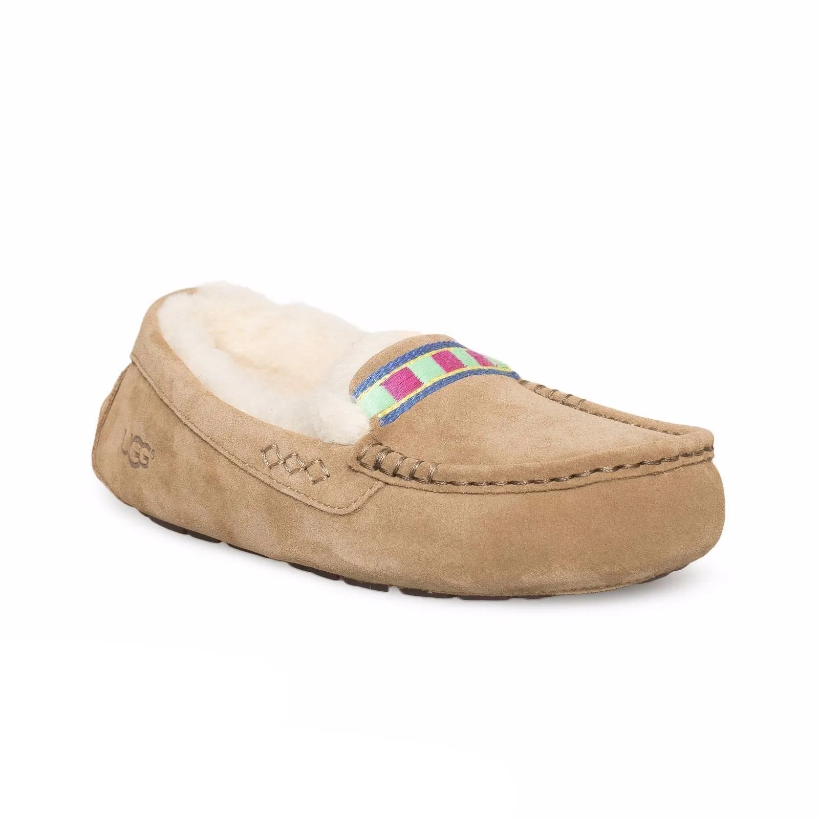UGG Ansley Embroidery Chestnut Slippers