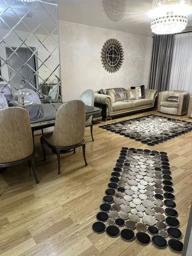 Unique Design 100% Natural Handmade Cowhide Patchwork Rug, Cowhide Rug Home Decor