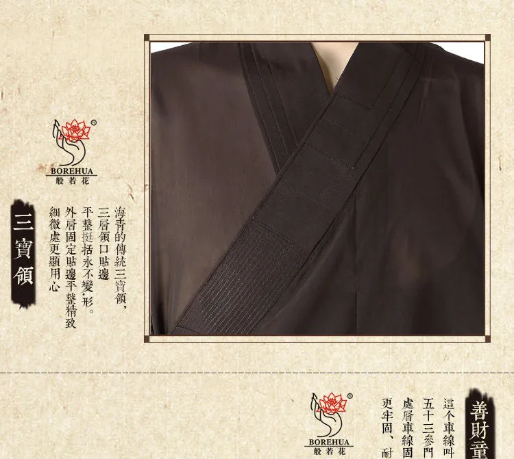 Unisex Shaolin Temple Zen Buddhist Robe for monk, meditation