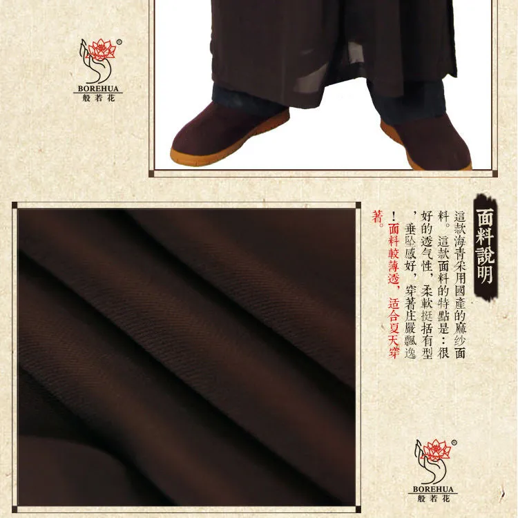 Unisex Shaolin Temple Zen Buddhist Robe for monk, meditation