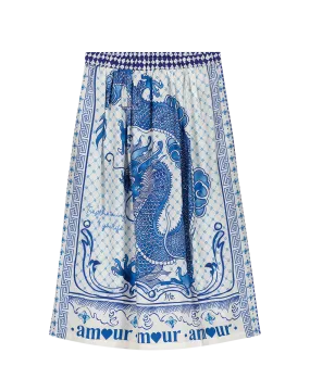 Vanessa Amalfi Printed Midi Skirt