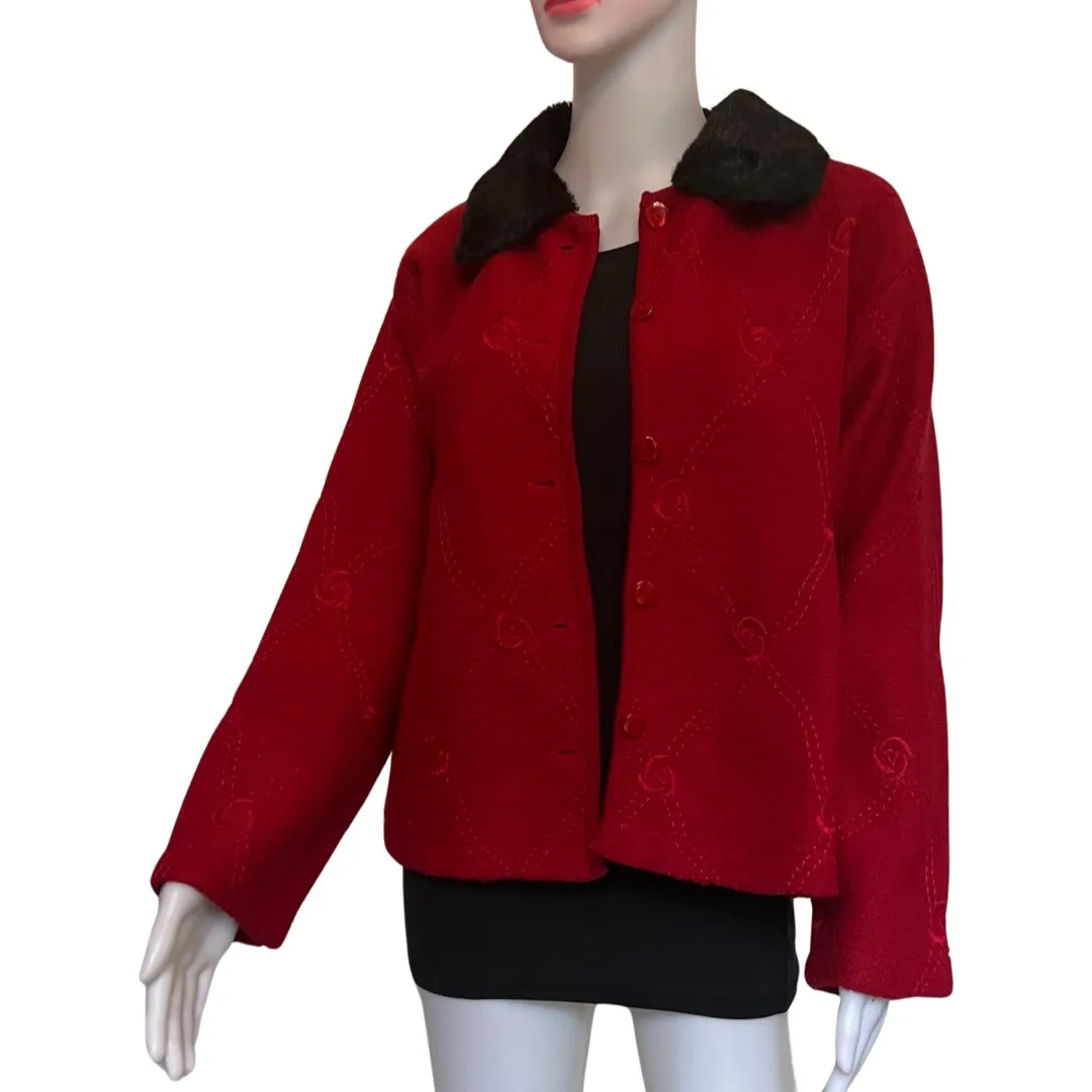 Vintage 1960s Red Wool Jacket