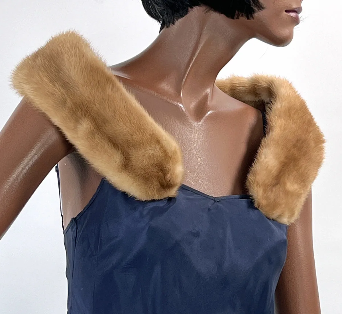 Vintage Mink Collar Palomino Small Fur Stole Clips Women's Girl's Little Princess VFG
