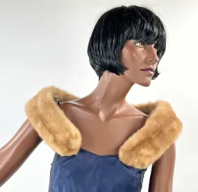 Vintage Mink Collar Palomino Small Fur Stole Clips Women's Girl's Little Princess VFG