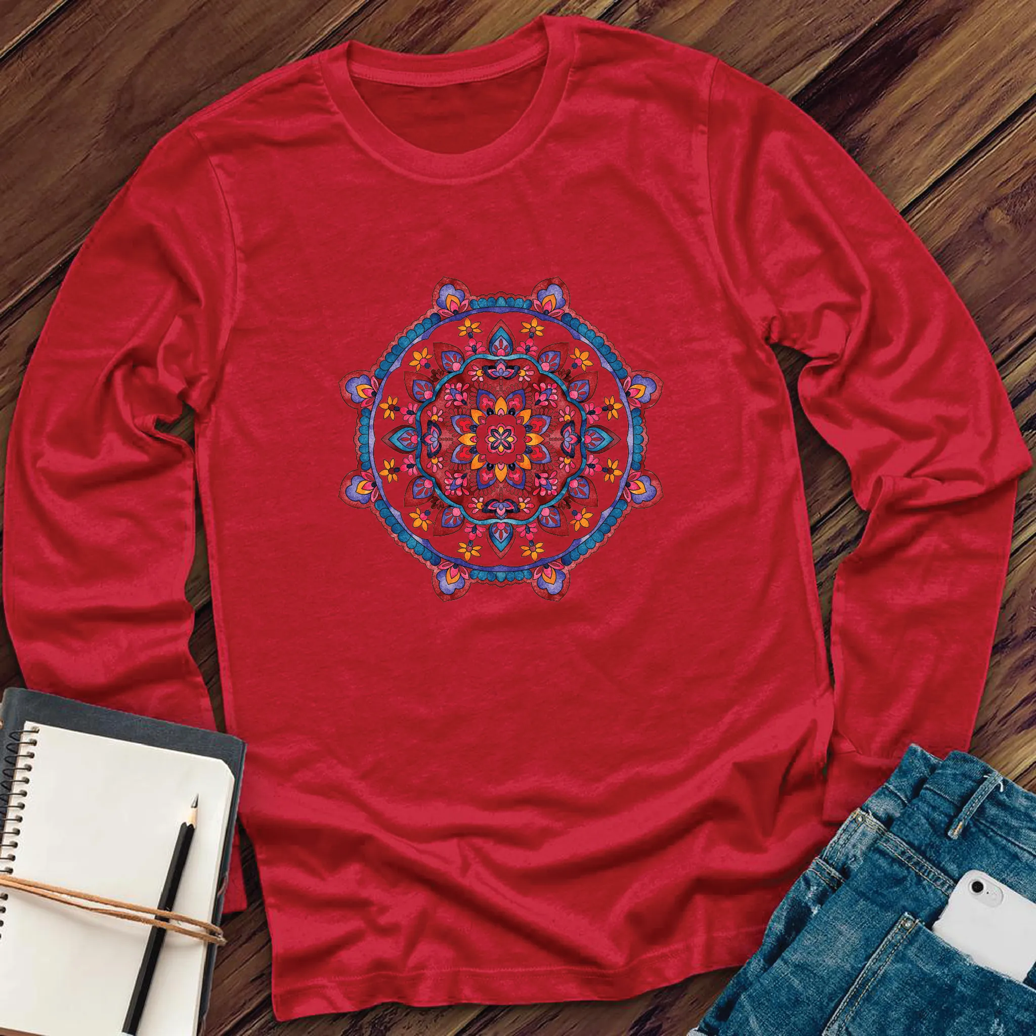 Watercolor Mandala Long Sleeve