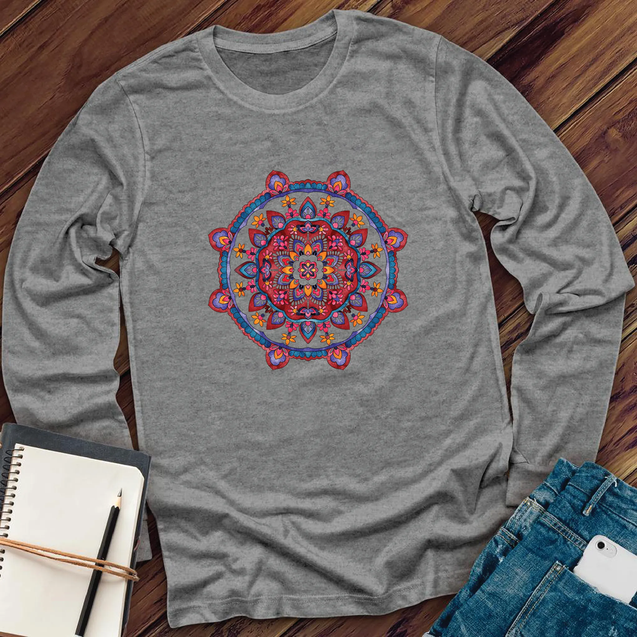 Watercolor Mandala Long Sleeve