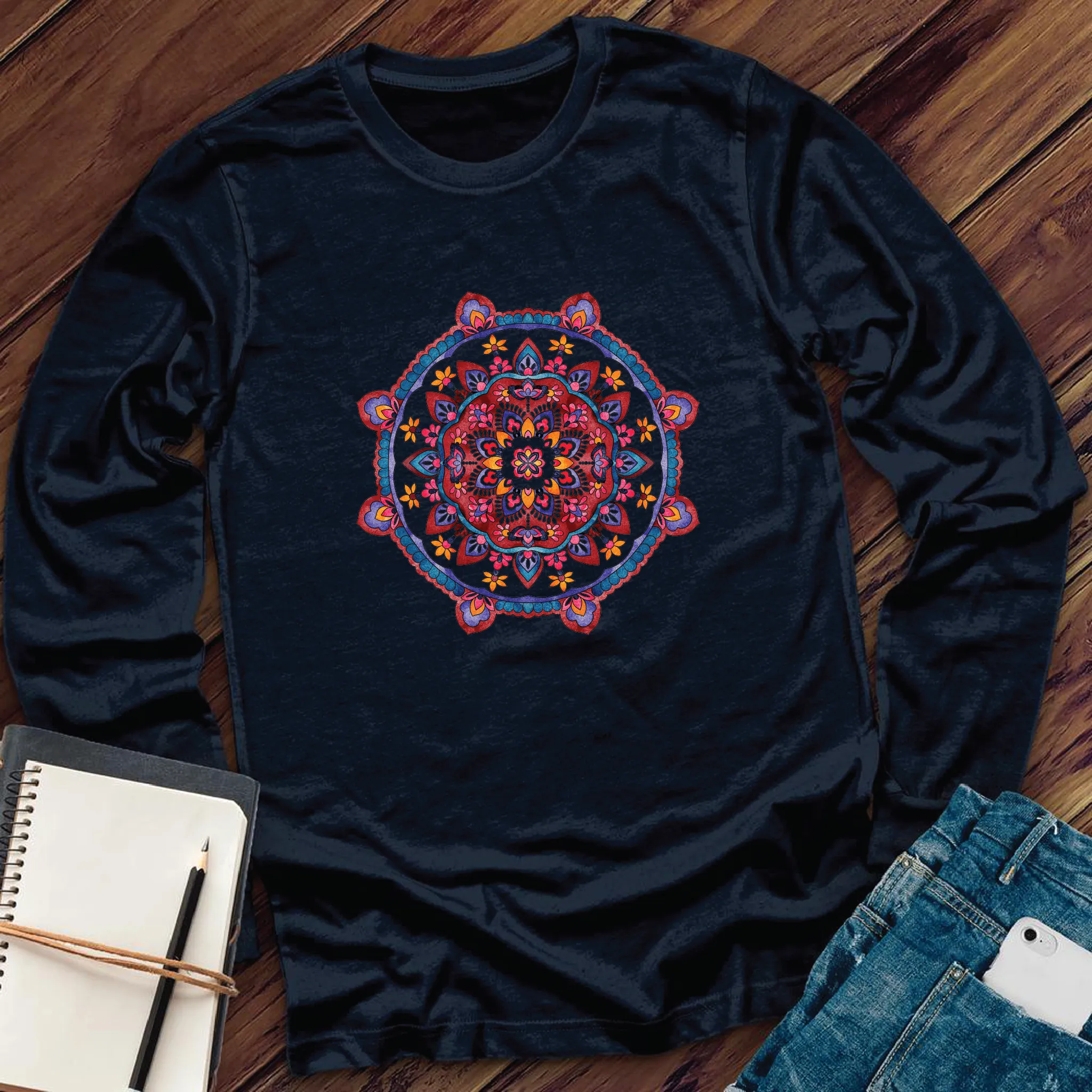 Watercolor Mandala Long Sleeve