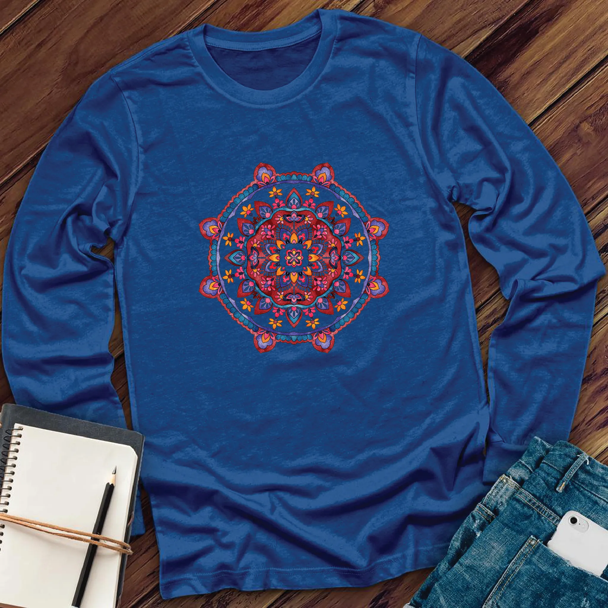 Watercolor Mandala Long Sleeve