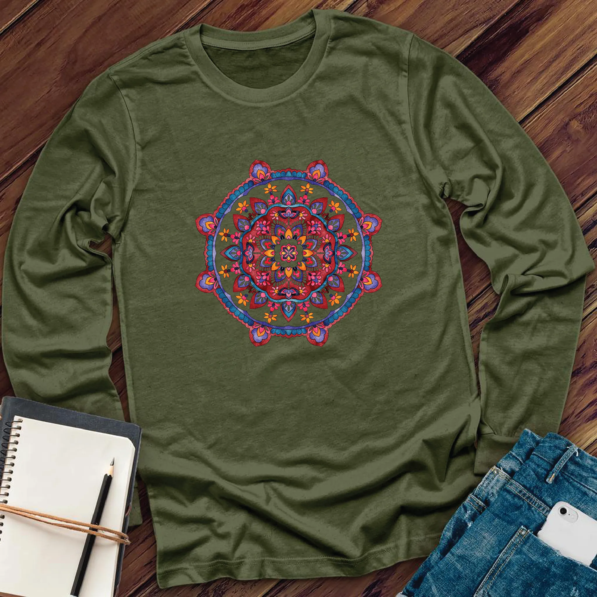 Watercolor Mandala Long Sleeve