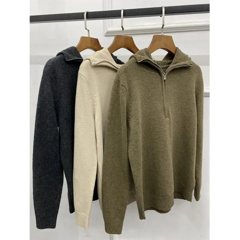 Wenkouban-Christmas Thanksgiving outfits_Woolen Cozy Casual Solid Warm Long Sleeve Autumnal Stylish Sweater