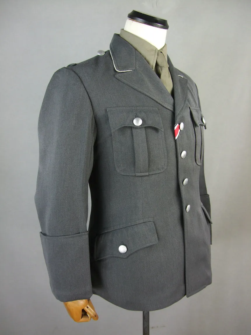 WWII German Elite M34 Officer Stone Grey Gabardine Dress Tunic