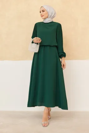 ZRF Women Sleeves Puffy Skirt Tunic Set - Emerald - Franklin